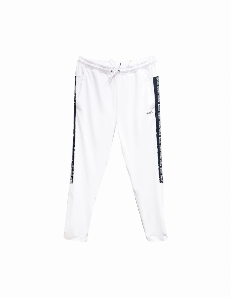 Men's White Hicon Gym Tracksuit Pants With Taping Logo