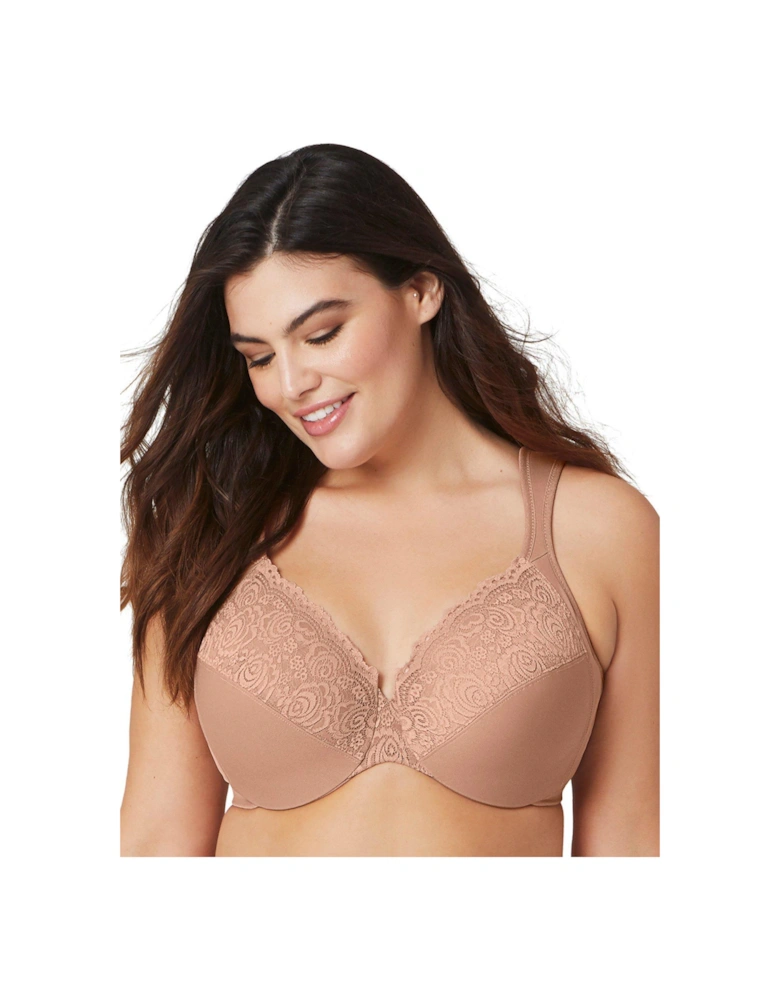 Low Cut Wonderwire Lace Bra - Cappuccino