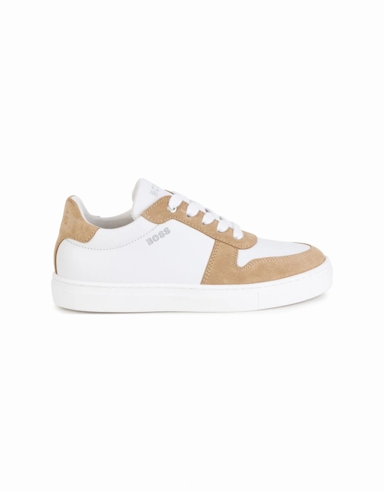 Kids Leather Trainers White