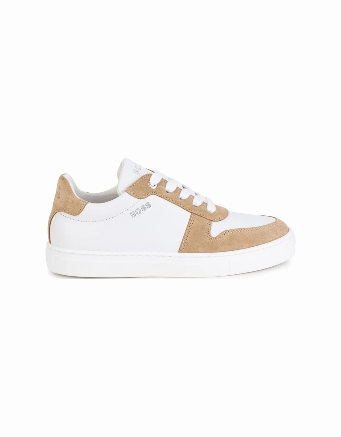 Kids Leather Trainers White, 4 of 3