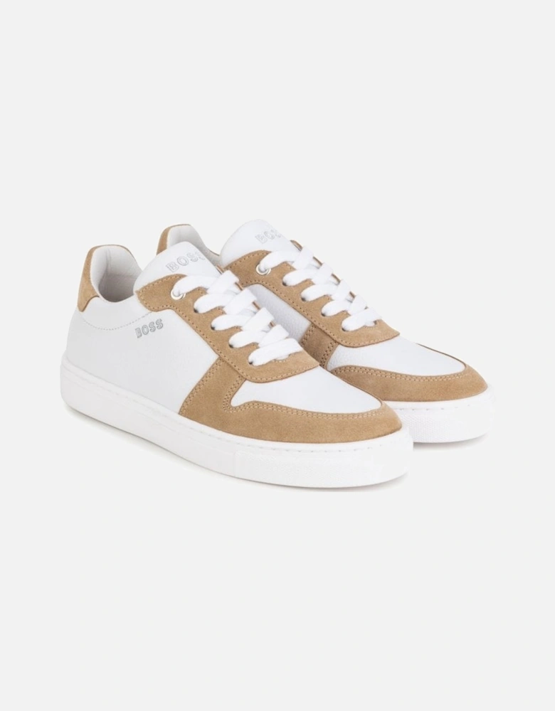 Kids Leather Trainers White