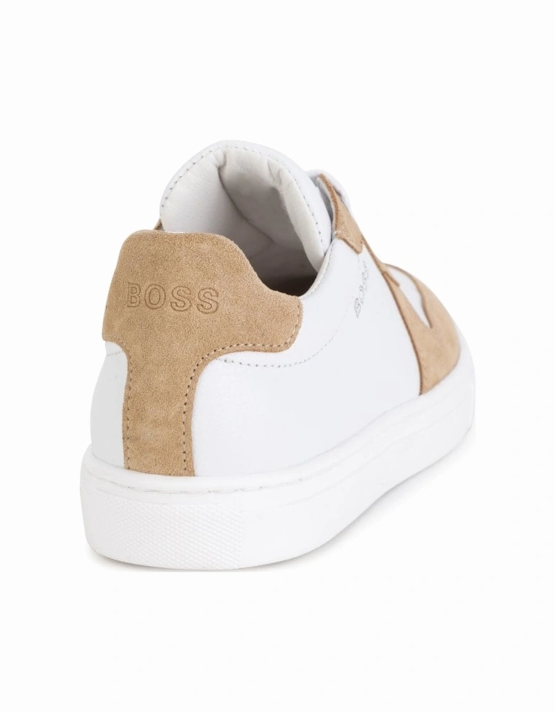 Kids Leather Trainers White