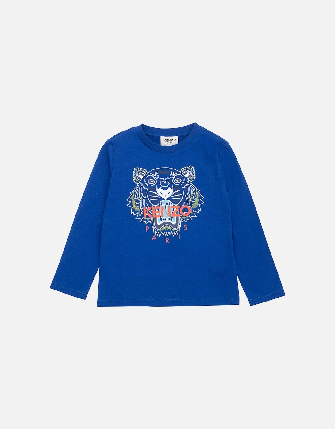 Boys Tiger Print T-shirt Blue, 2 of 1
