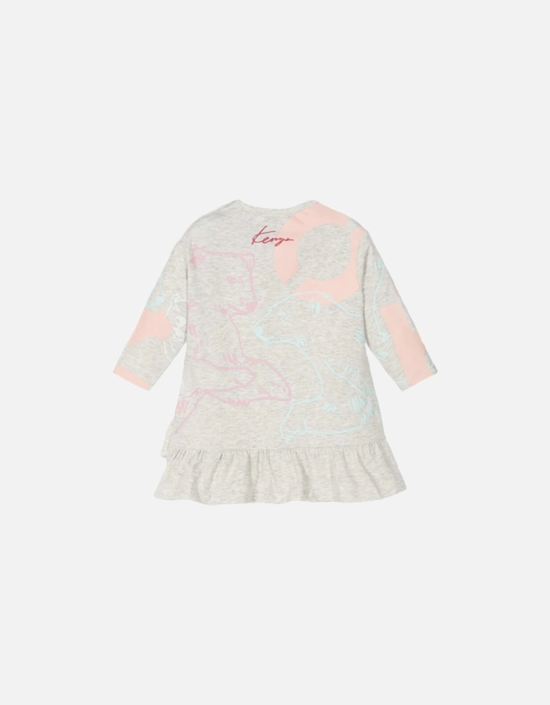 Baby Girls Tiger Dress Grey