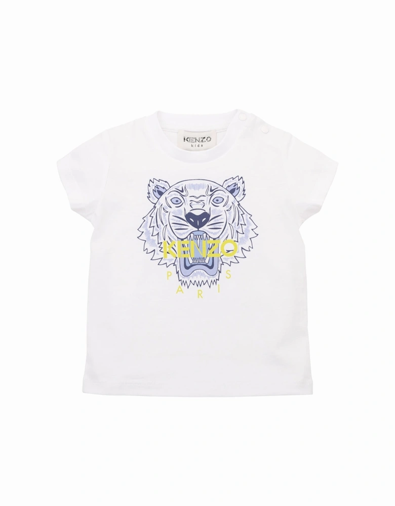 Baby Boys Tiger T-shirt White