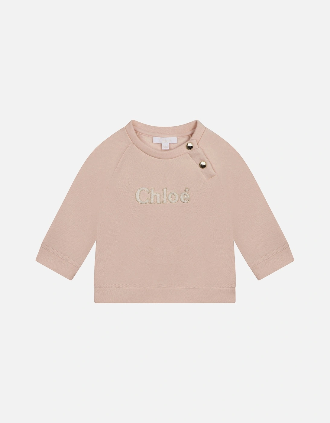 Chloe Baby Girls Embroidered Logo Sweater Pink, 4 of 3