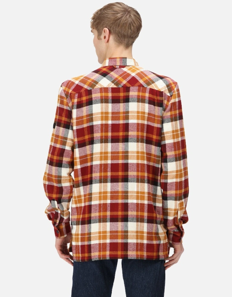 Mens Thamos Organic Cotton Check Long Sleeve Shirt