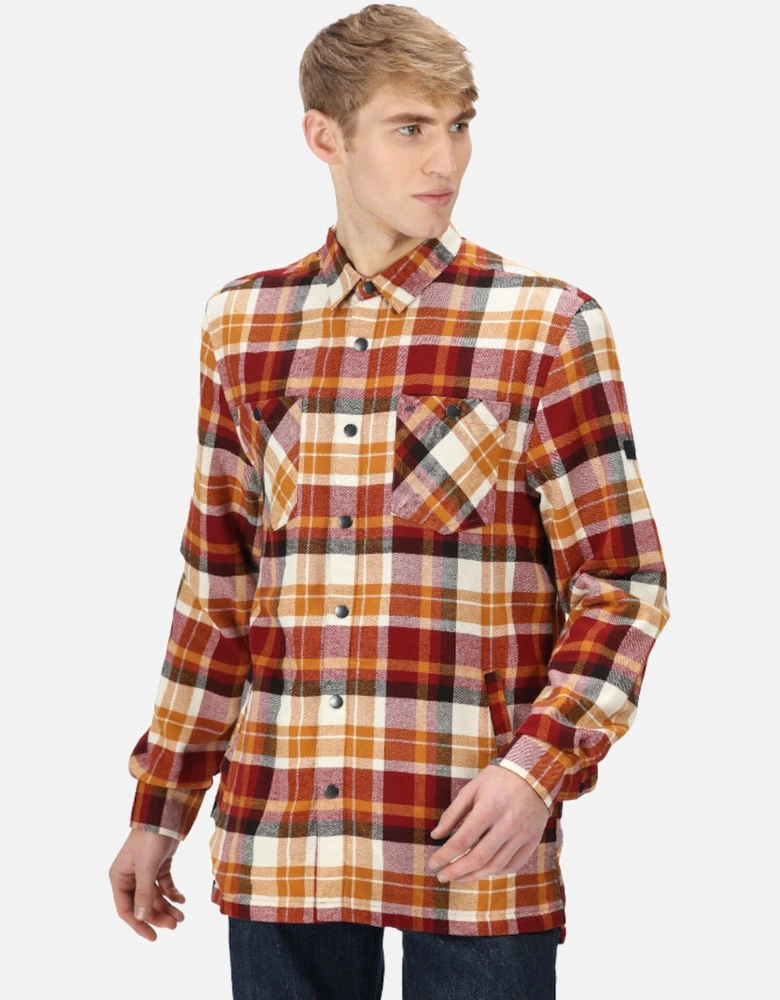 Mens Thamos Organic Cotton Check Long Sleeve Shirt