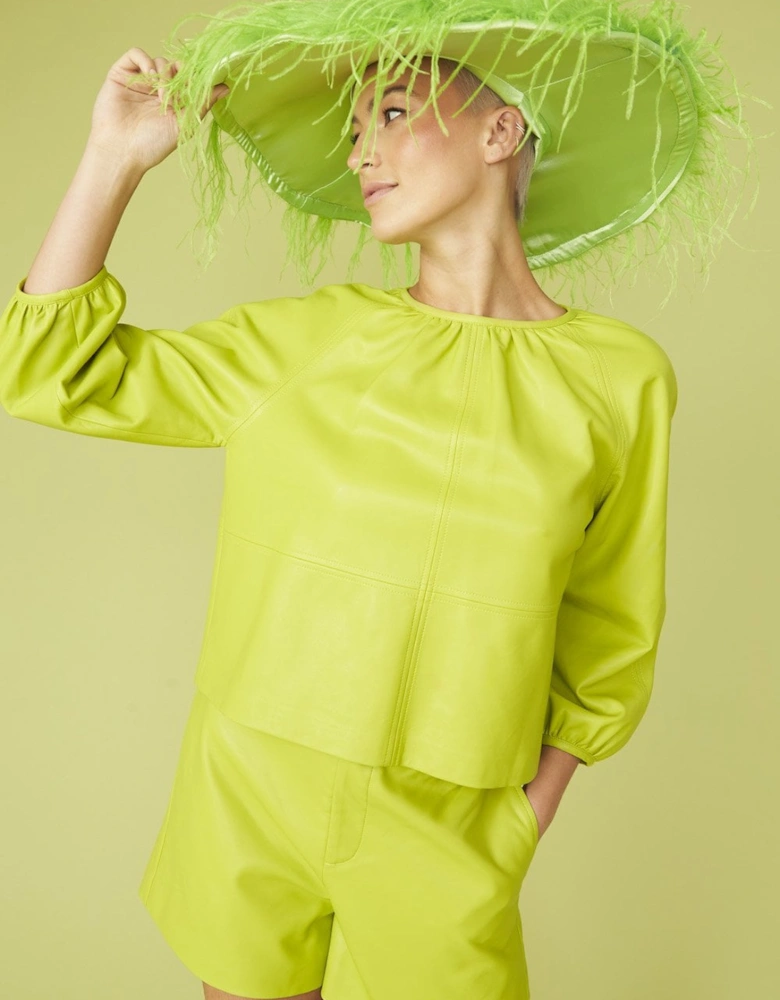 Lime Green Eco Leather Swing Top