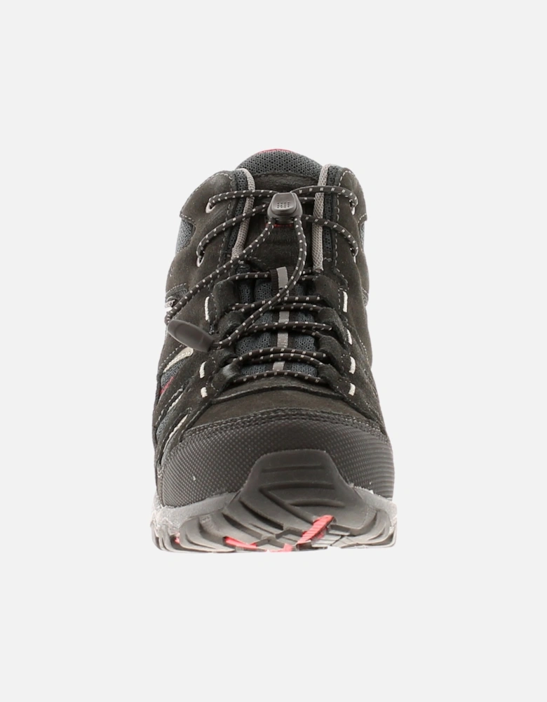 Boys Walking Boots Shoes Bodmin mid kids 2 wt Lace Up black UK Size