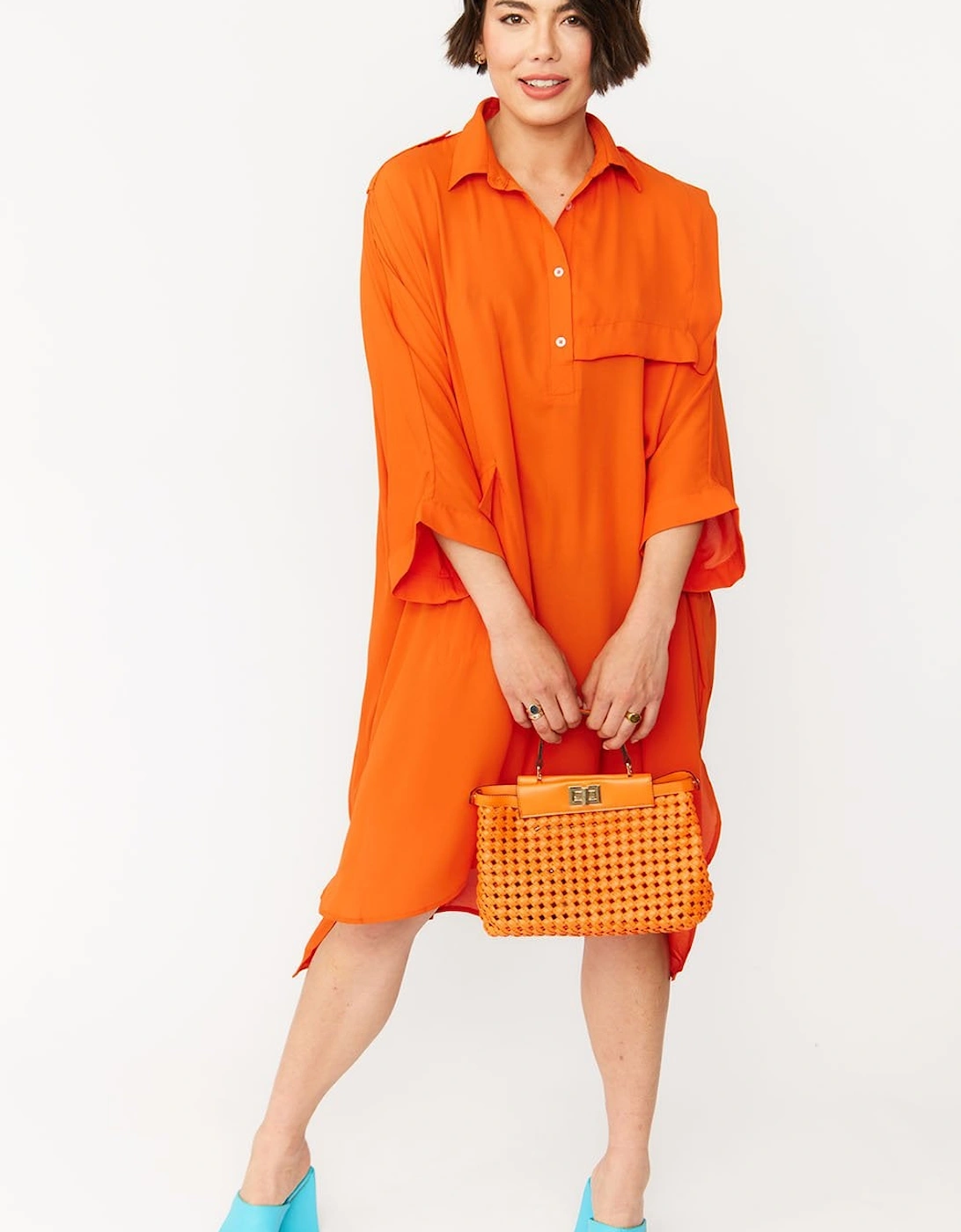 Orange Hand Woven Eco Leather Bag