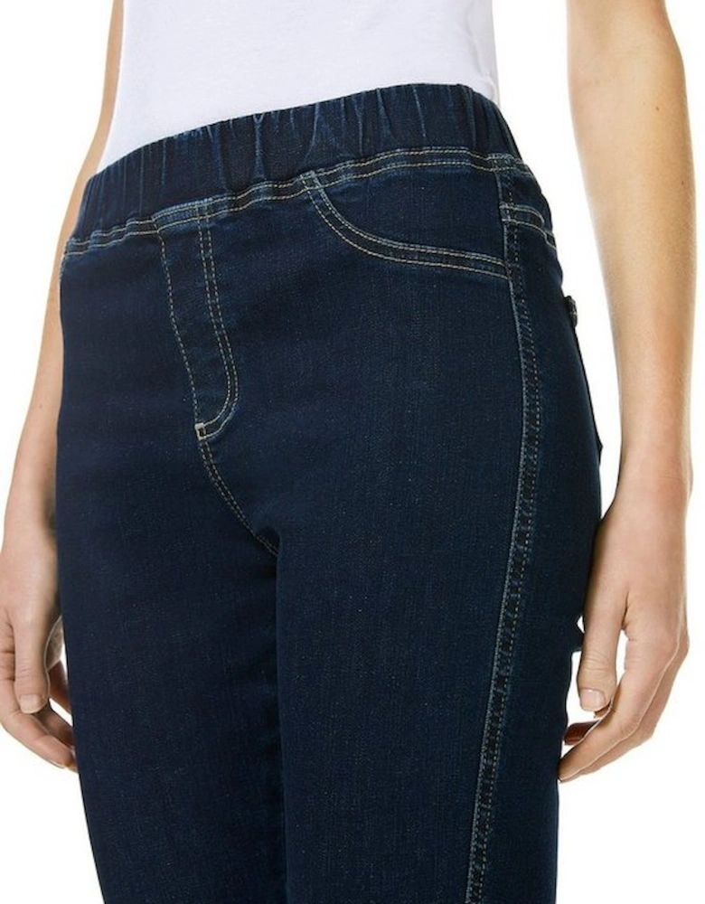 Mid Rise Skinny Pull-On Stretch Jeans