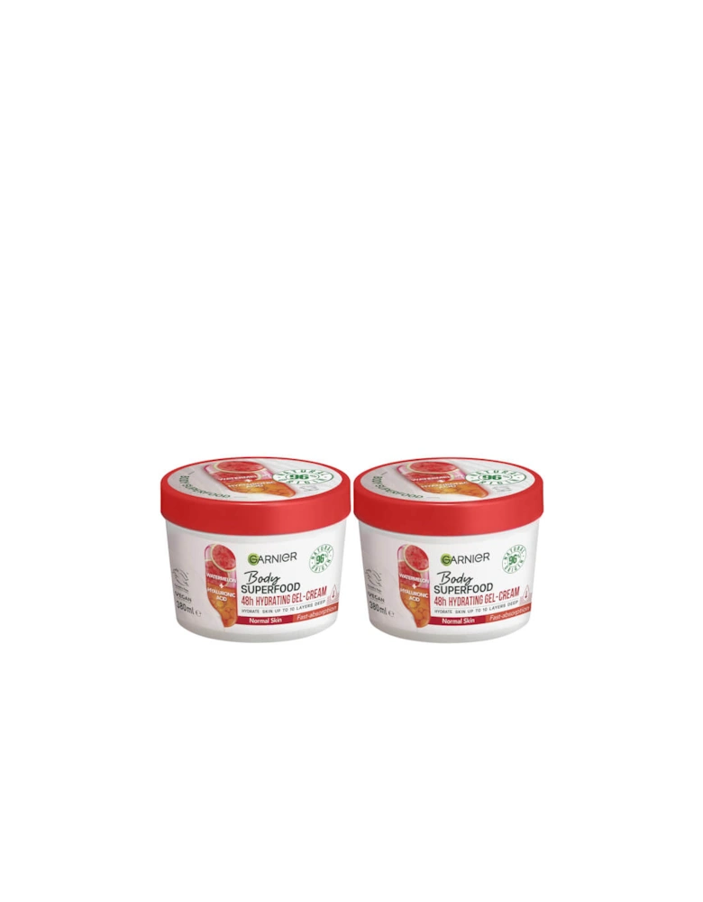 Body Superfood, Hydrating Gel-Cream for Body, With Watermelon and Hyaluronic Acid, Body Gel-Cream for Normal Skin Duo