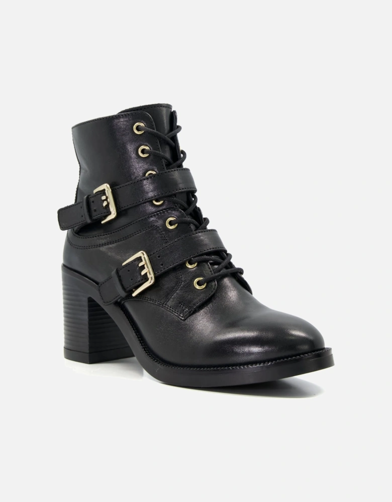 Ladies Passion - Buckle-Detail Leather Lace-Up Boots