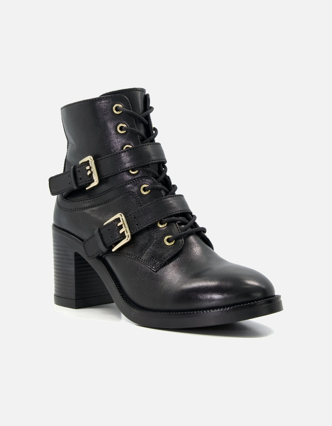 Ladies Passion - Buckle-Detail Leather Lace-Up Boots, 7 of 6