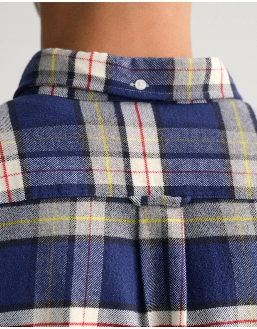 Flannel Plaid Check Shirt Persian Blue