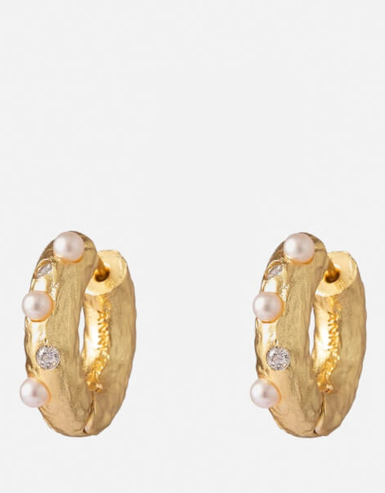 Gem in a Hoop Gold-Plated Earrings