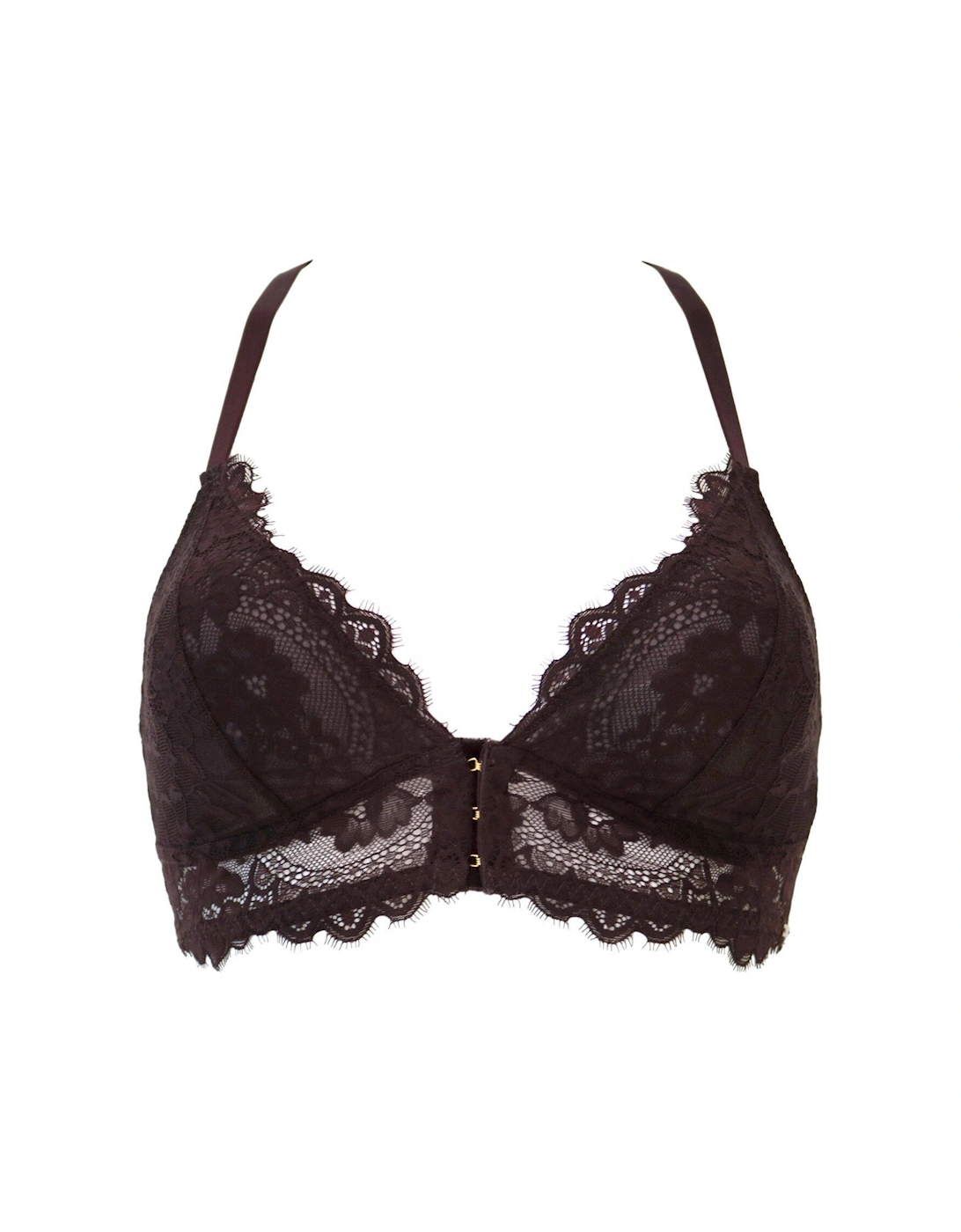 Pour Moi India Eyelash Lace Front Fastening Non Wired Bralette, 2 of 1