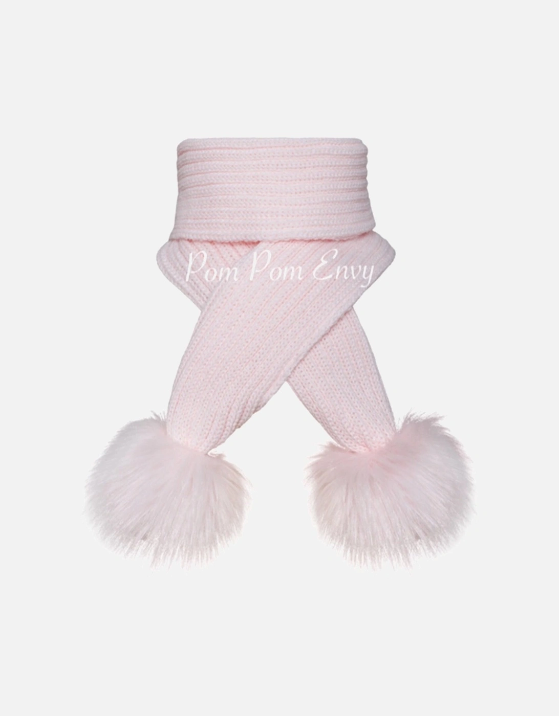 Pink Ribbed Pom Scarf, 2 of 1