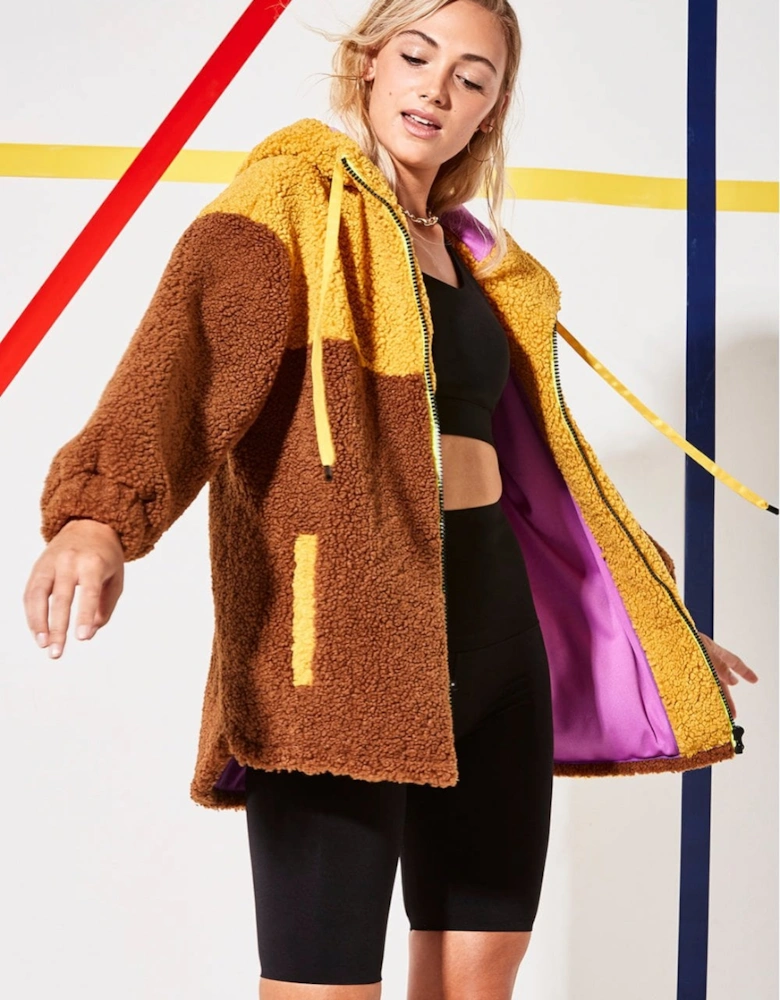 Faux Shearling Hooded Jacket