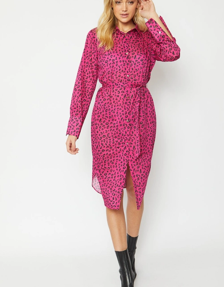 Silk Blend Animal Print Dress