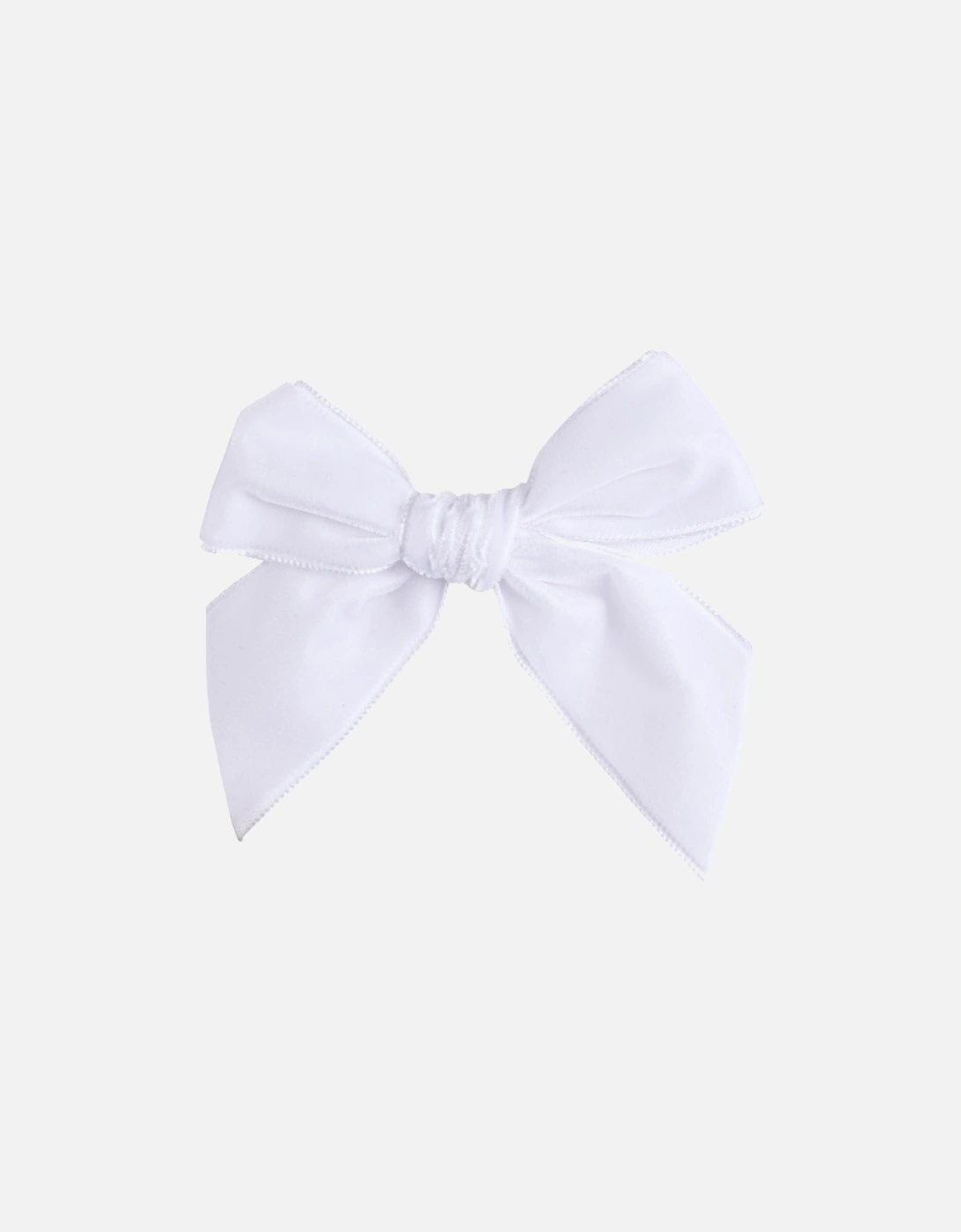 White Velvet Bow Hair Clip, 2 of 1