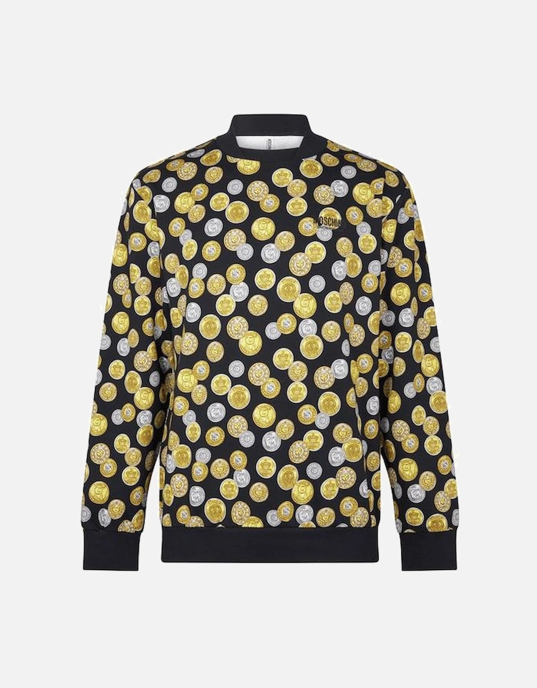 Cotton All Over Coin Logo Black & Gold Sweatshirt, 3 of 2
