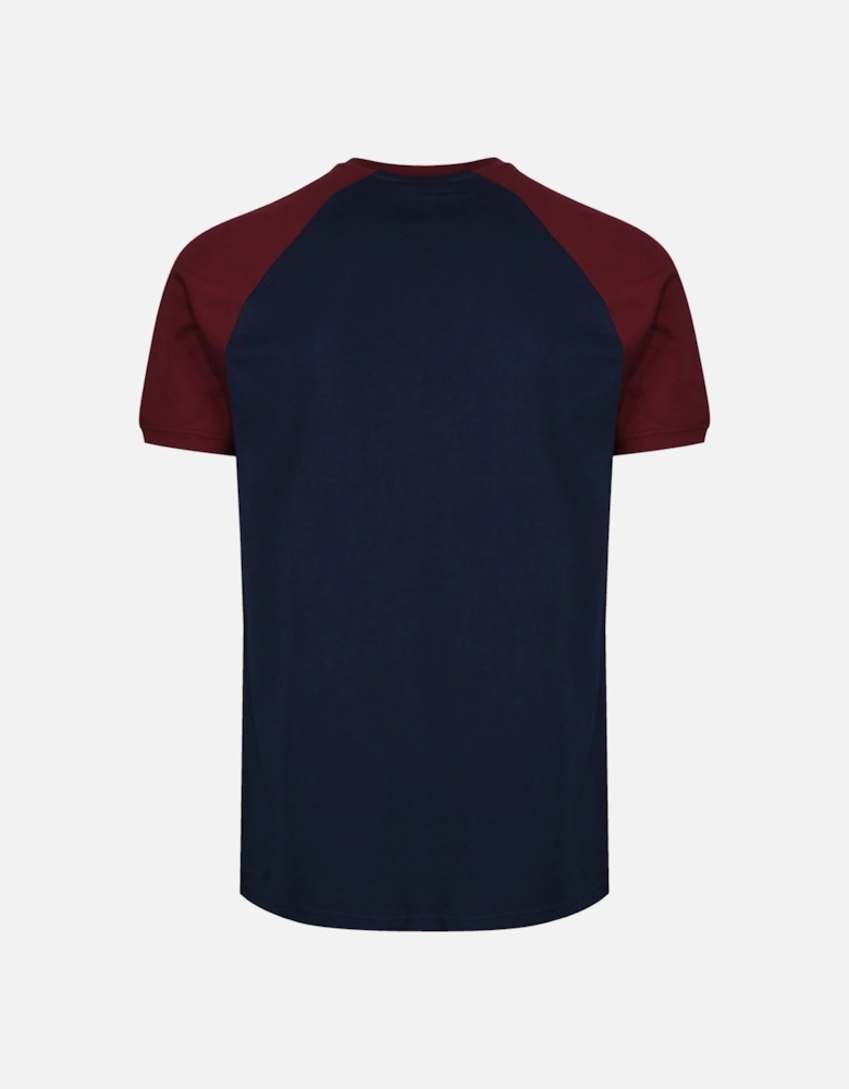 Cassina Crew Neck T-Shirt | Navy/Burgundy