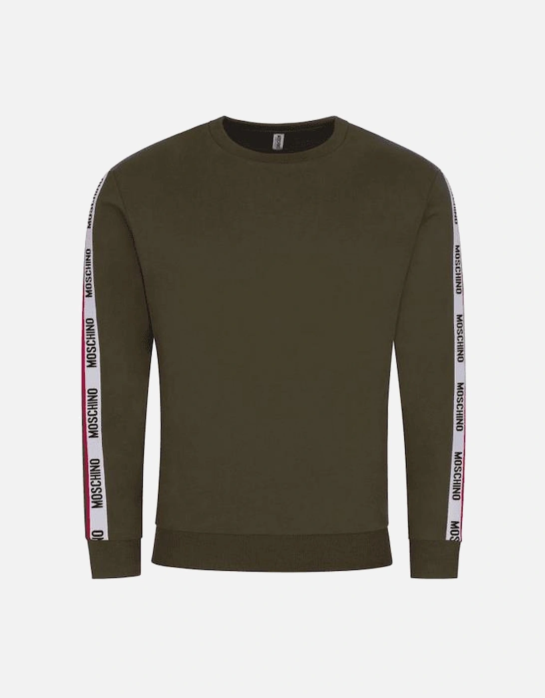 Cotton Taped Logo Khaki Sweatshirt, 3 of 2