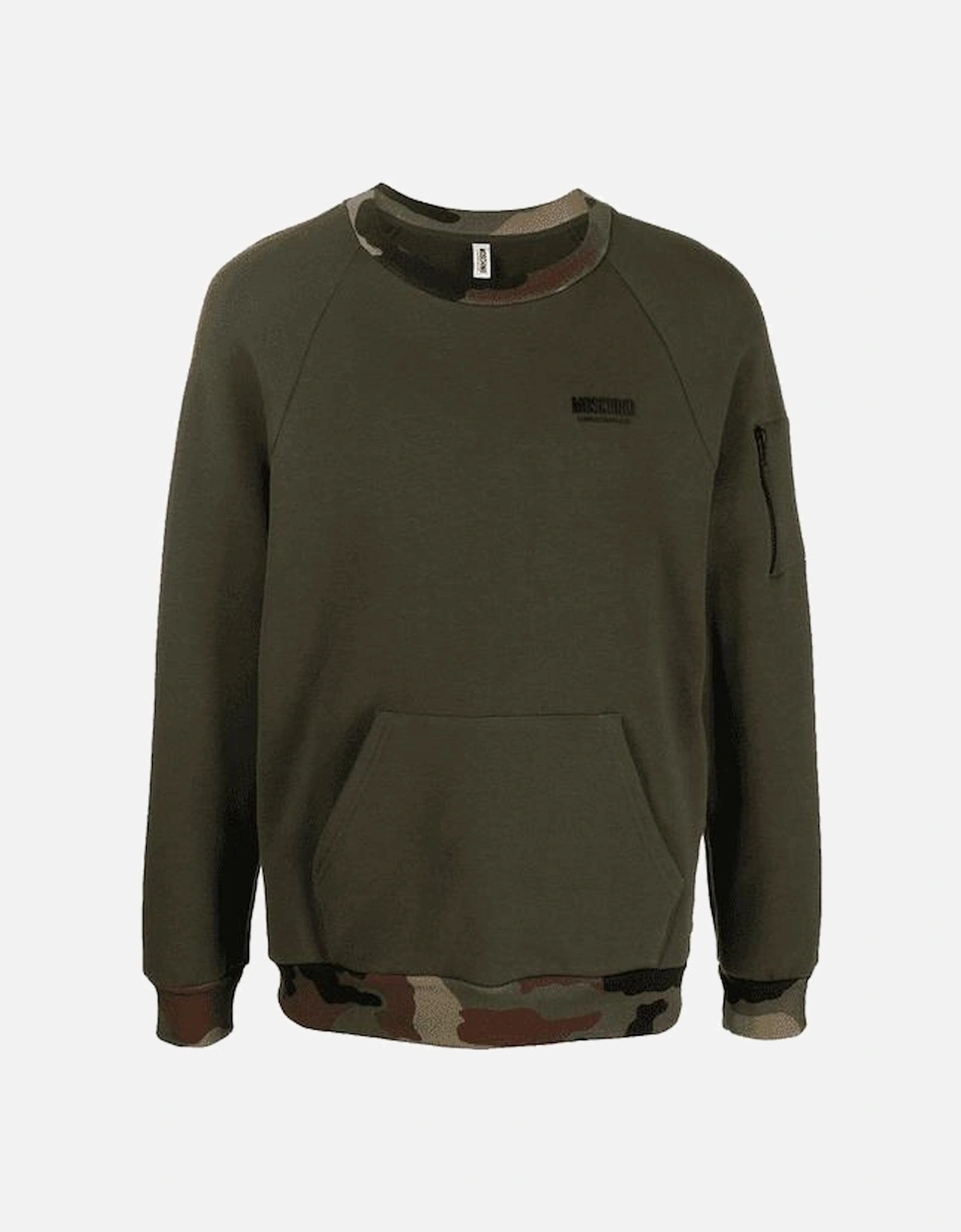 Cotton Rubberised Logo Khaki Sweatshirt, 3 of 2