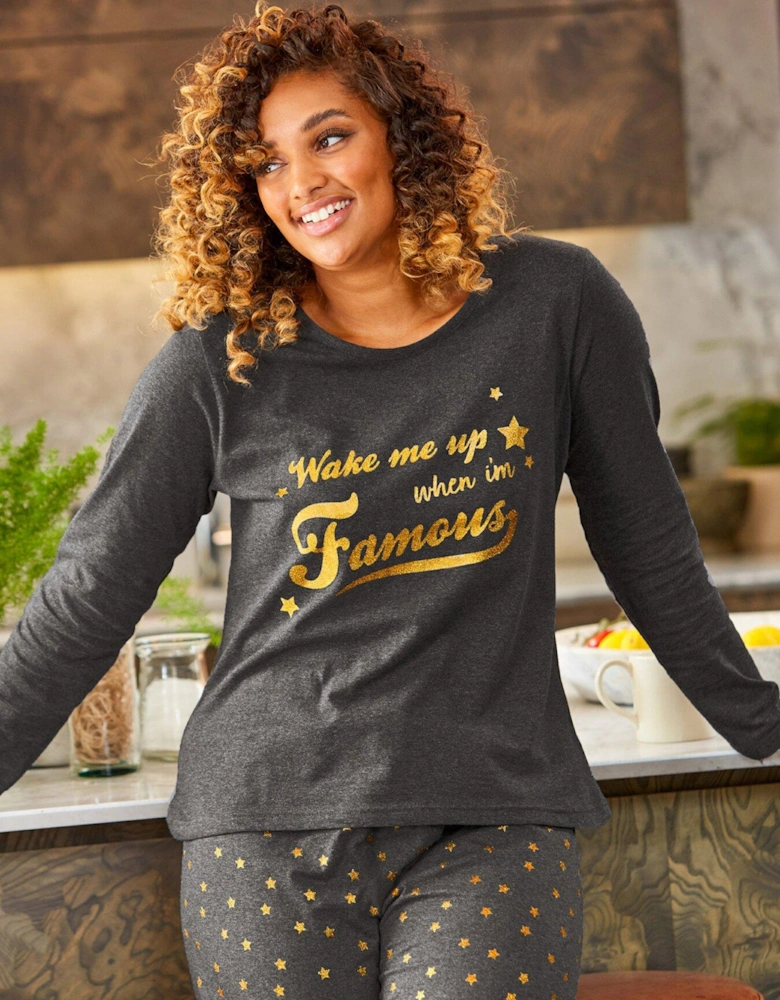 Wake me up when I'm Famous Cotton Jersey Pyjama Set