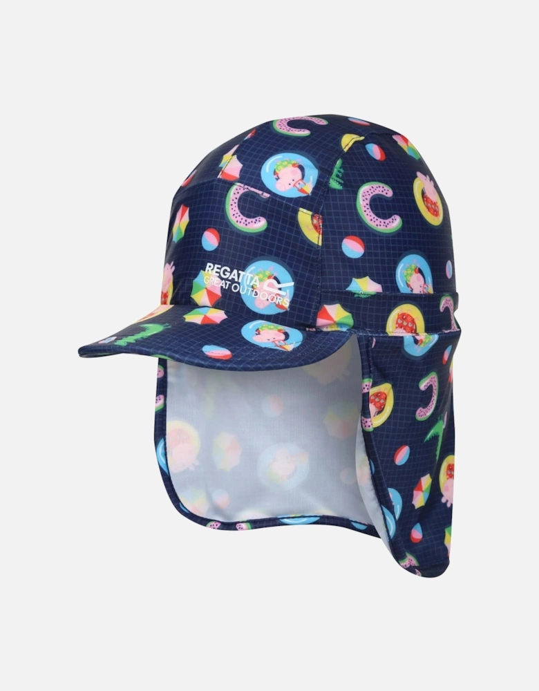 Childrens/Kids Sunshade Peppa Pig Neck Protector Cap