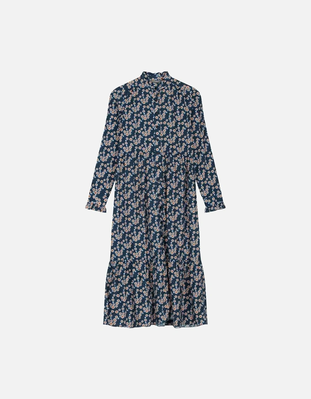 Womens/Ladies Orla Kiely Water Floral Long-Sleeved Midi Dress, 5 of 4