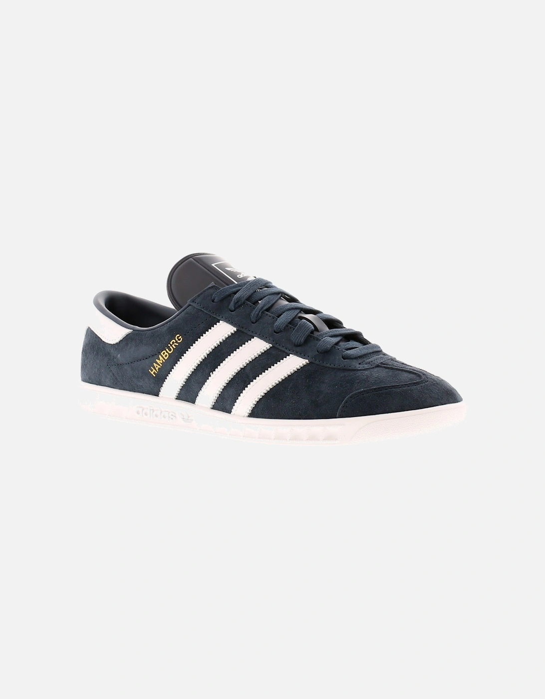 Adidas Originals Men's Blue Trainers Hamburg Leather Lace Up Navy Uk Size - Size: 9