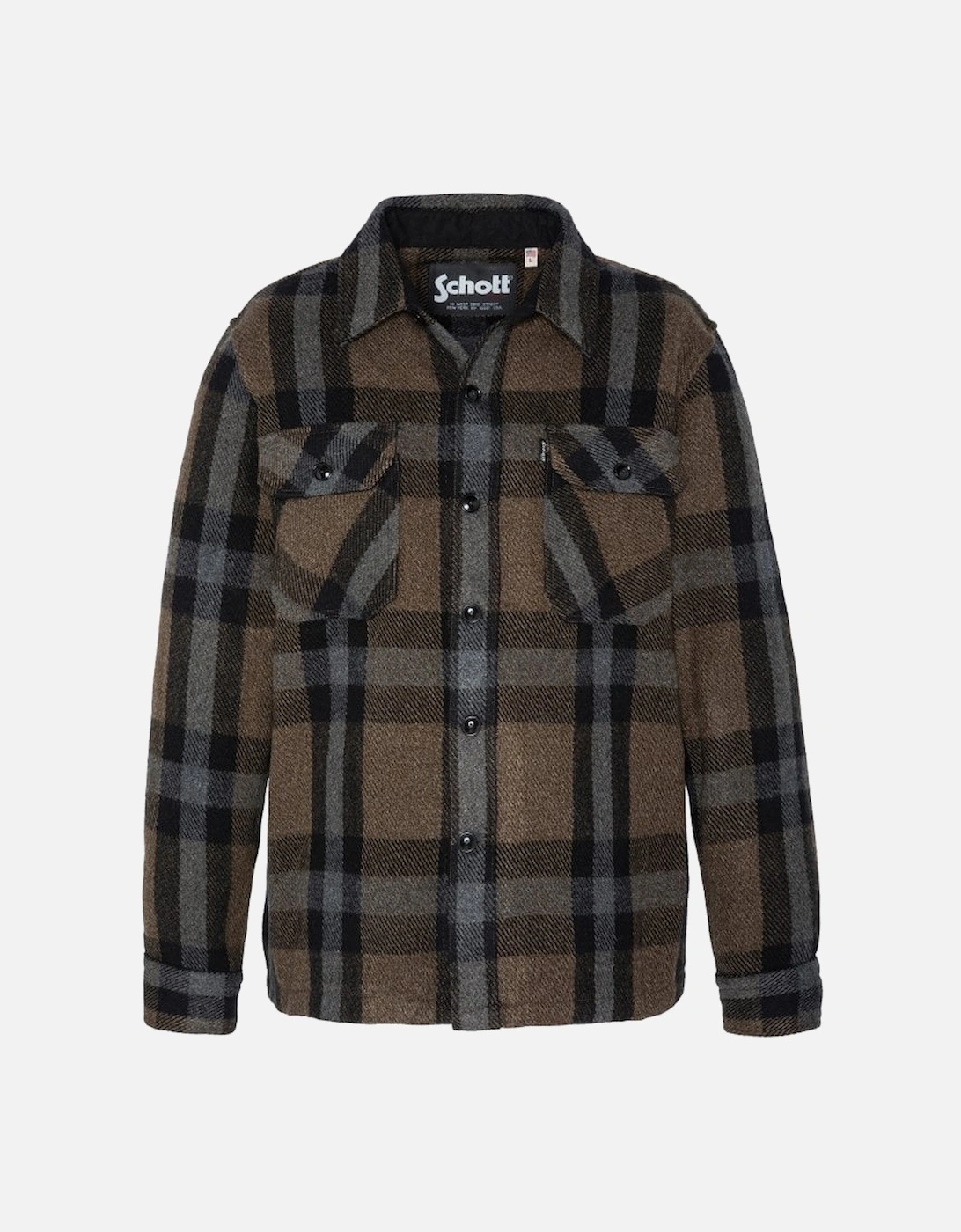 Wool Blend Flannel Check Overshirt Khaki, 4 of 3