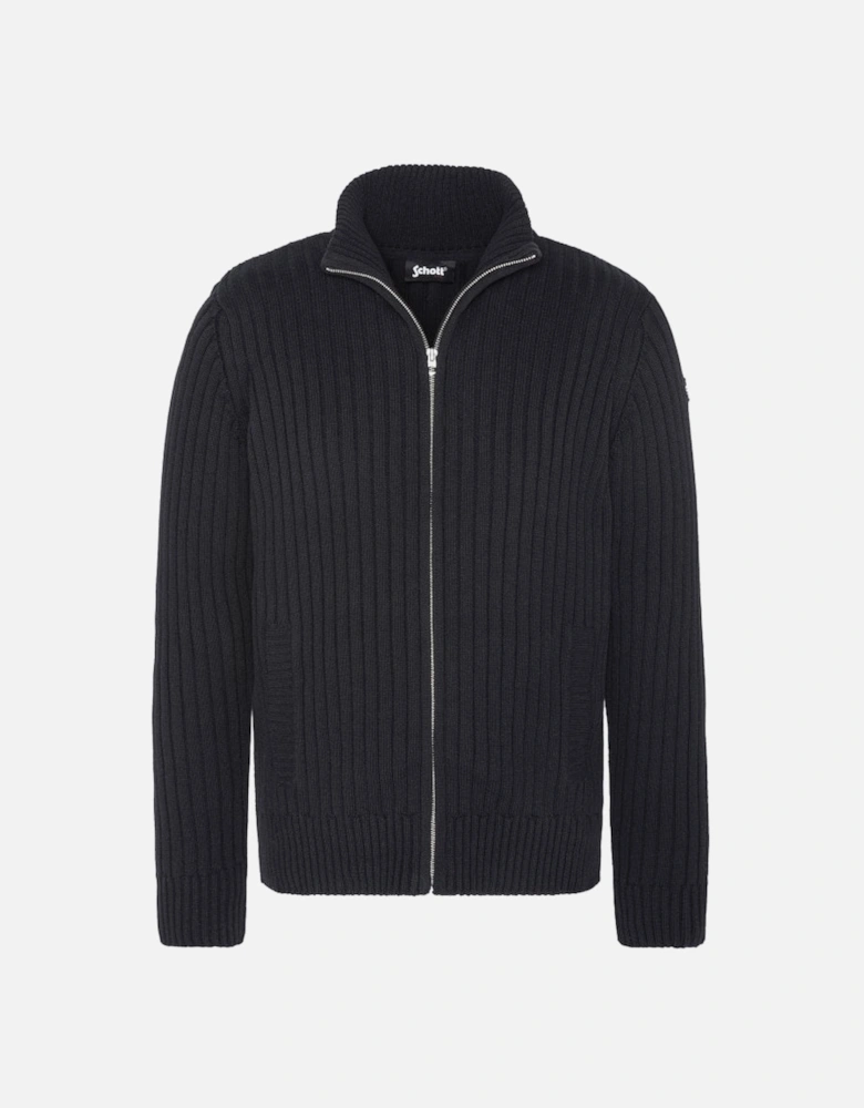 NYC Full Zip Sweater With Pockets Black