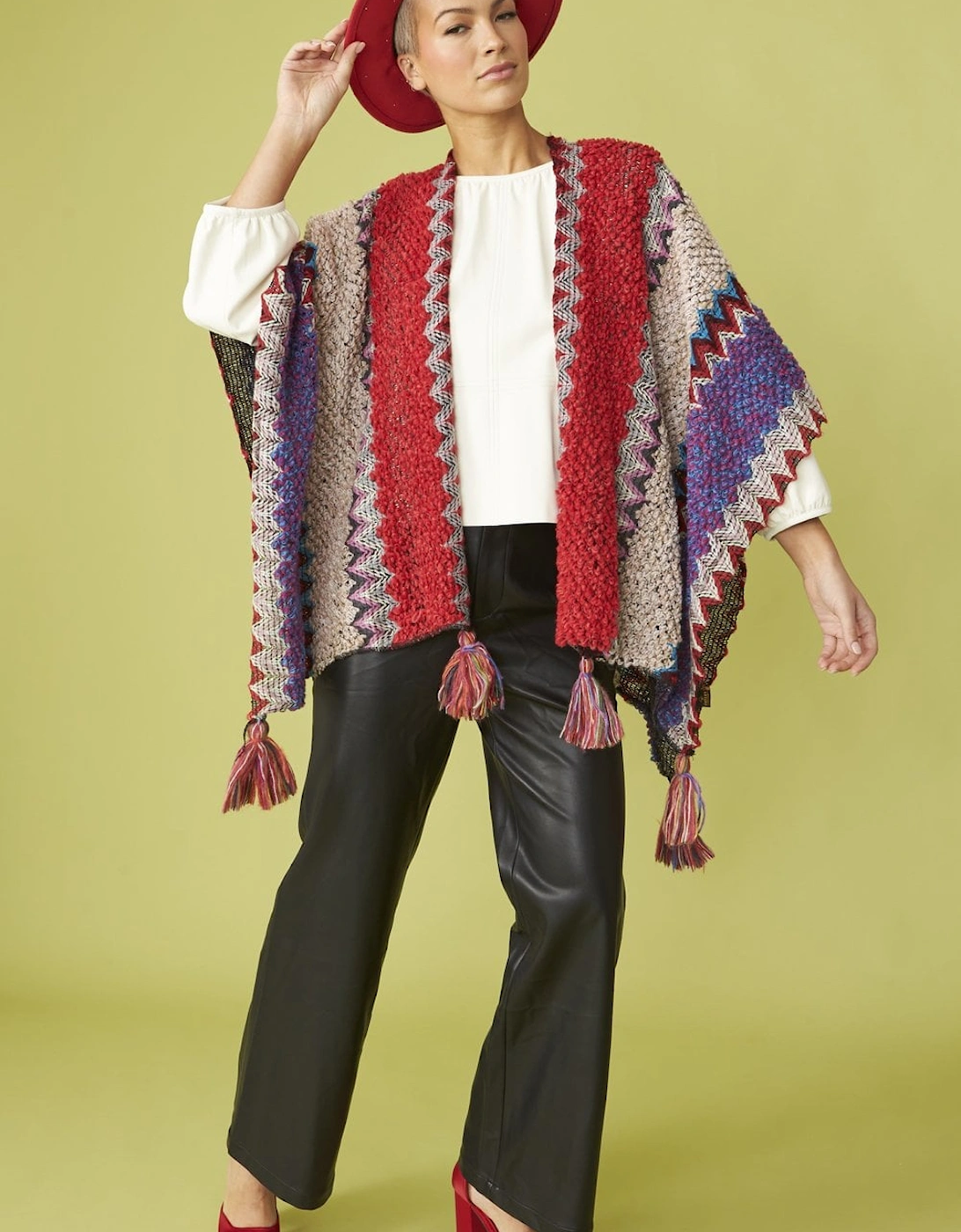 Knitted Mutli-Coloured Cape, 5 of 4