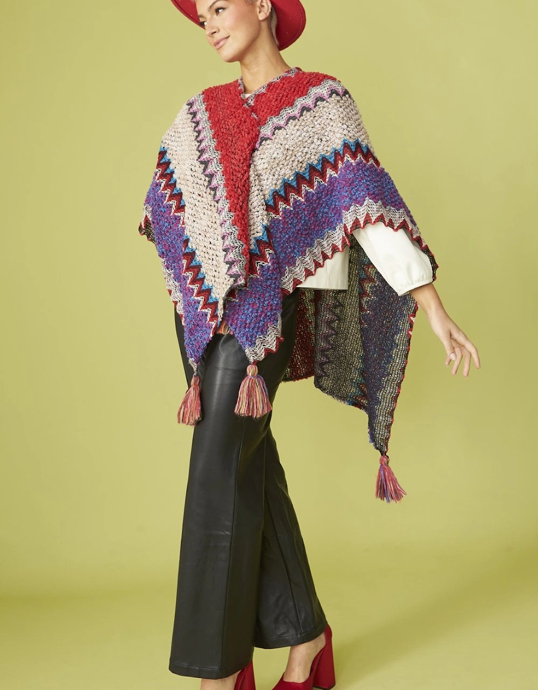 Knitted Mutli-Coloured Cape