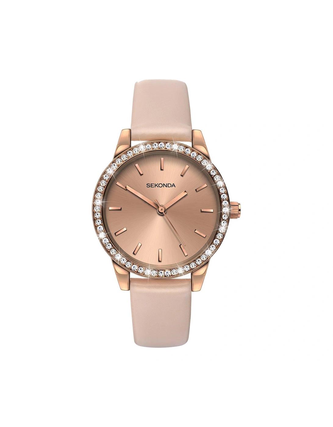 Ladies Amelia Beige Polyurethane Strap with Rose Gold Dial Watch, 2 of 1