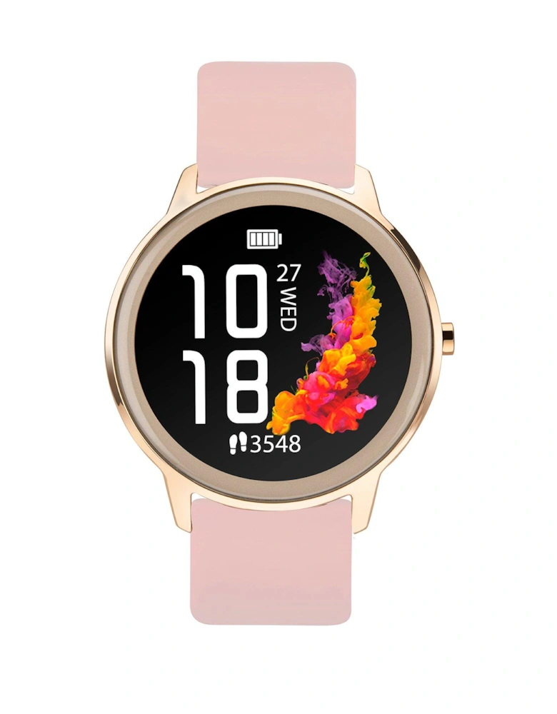 Flex Ladies Silicone Strap Smartwatch - Rose Gold/Soft Pink