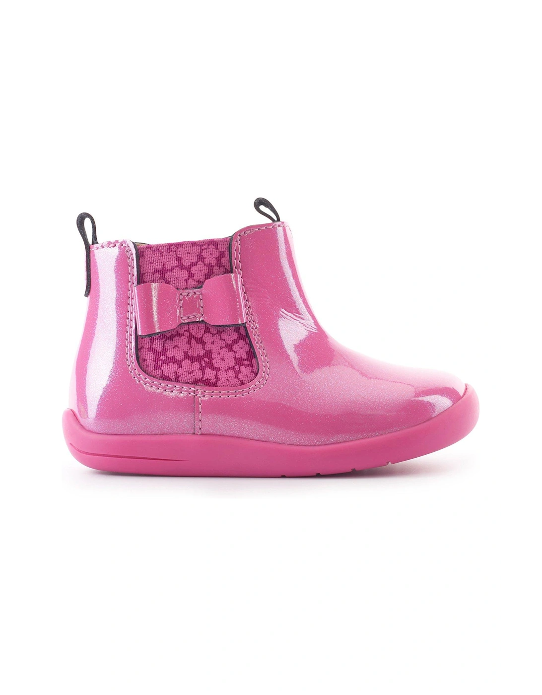 Wonderland Girls Glitter Patent Leather Bow Zip Up First Boots - Pink, 3 of 2