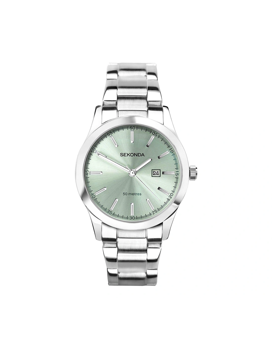 Ladies Taylor Silver Stainless Steel Bracelet with Light Green Dial Watch, 2 of 1