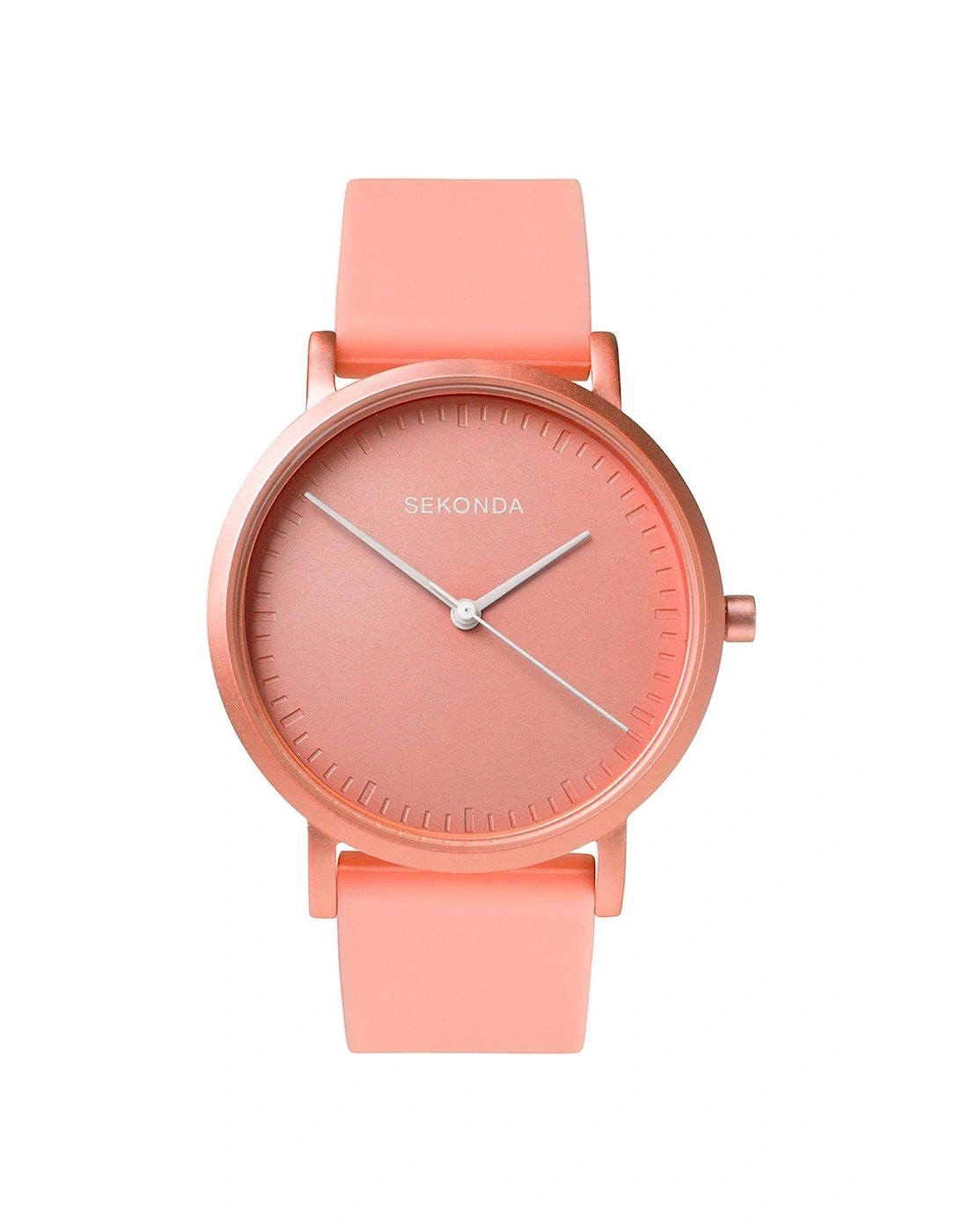 Ladies Palette Coral Silicone Strap with Coral Dial Watch, 3 of 2