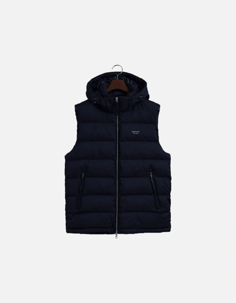 Mens Active Cloud Gilet With Hood Evening Blue