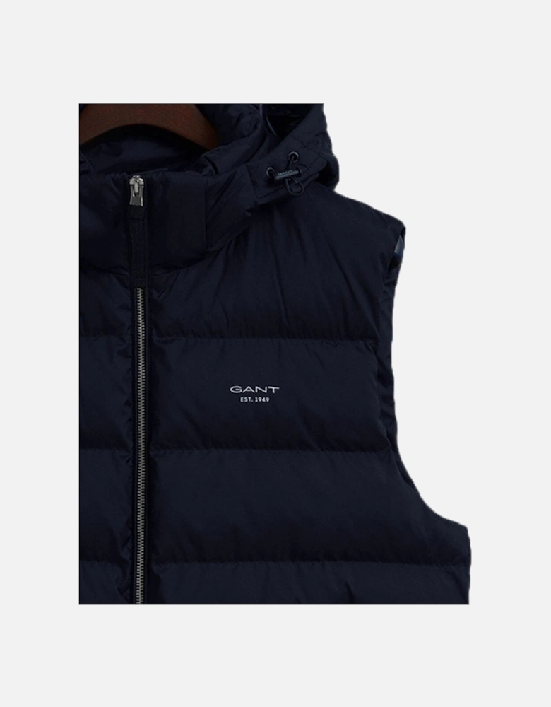 Mens Active Cloud Gilet With Hood Evening Blue
