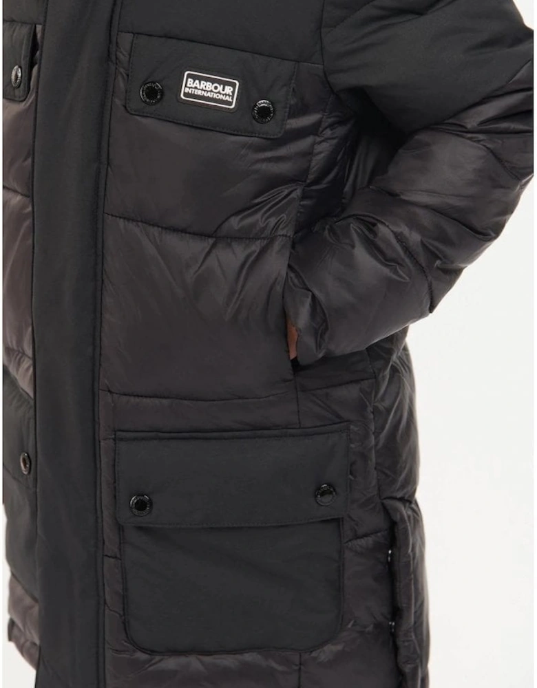 international Boy's Black Redford Parka Quilted Jacket.