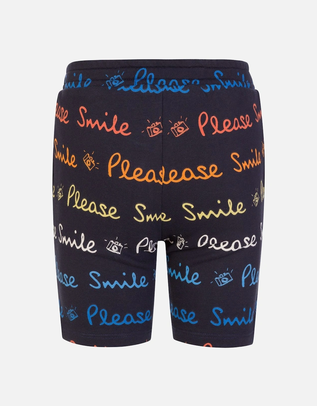 Kids-Boys Please Smile All Over Print Shorts Navy