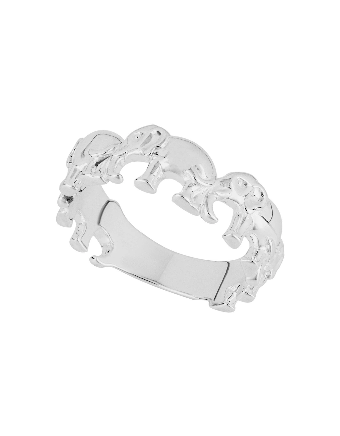 Sterling Silver Elephant band Ring, 2 of 1