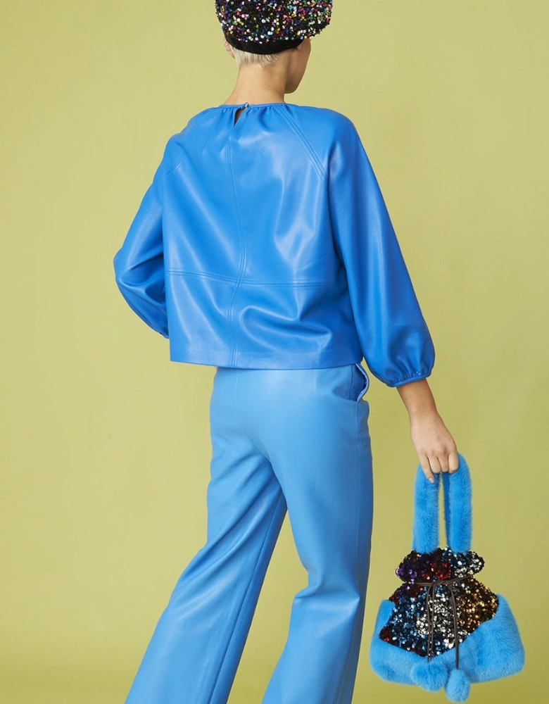 Blue Eco Leather Swing Top