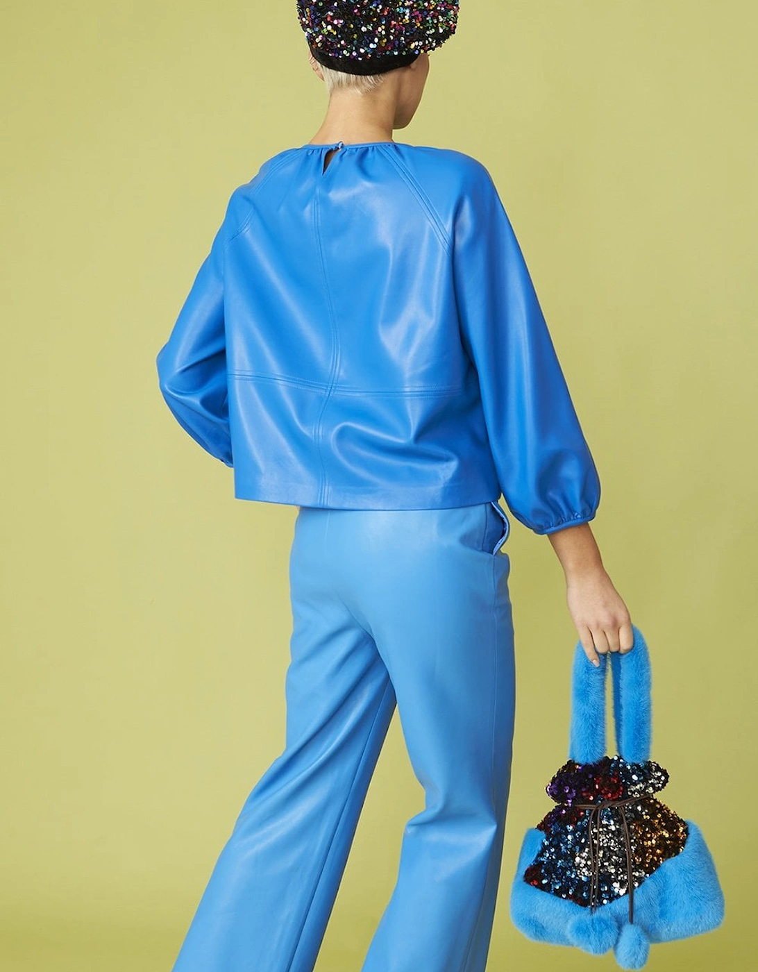 Blue Eco Leather Swing Top